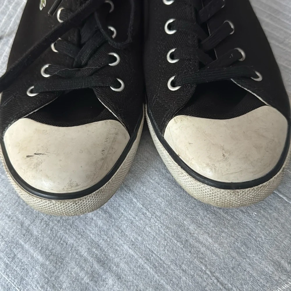 Lacoste L27 SRM Shoes Men's Size 10 Black White Low Top Lace Up Casual Sneakers